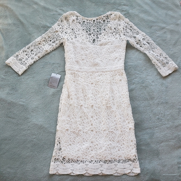 Lulu's Rainey White Lace Long Sleeve Bodycon Dress - Picture 8 of 8